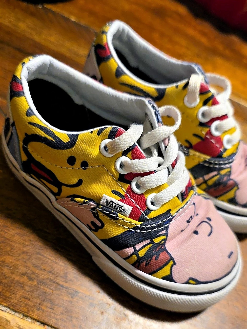 Vans x Peanuts Era Multi Character Toddler Sneakers Yellow & Pink Kids US 6